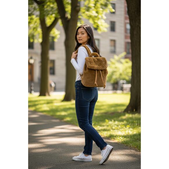 Women’s Brown Faux Fur Mini Backpack – Appears Rampage – NWOT - Picture 1 of 9